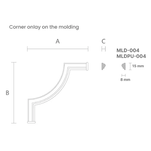 MLD-004U oak architectural corner moulding